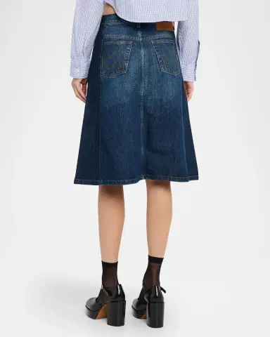 Marc Jacobs Two-Tone Denim Midi Skirt | Thumbnail 3