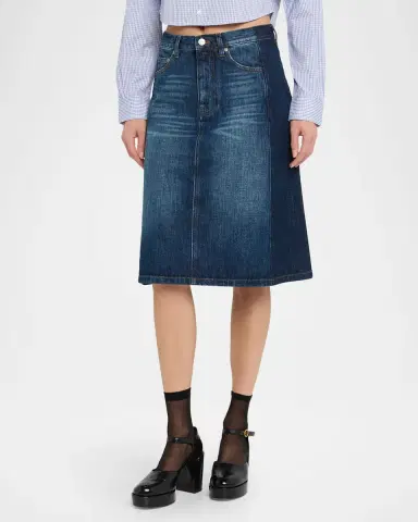 Marc Jacobs Two-Tone Denim Midi Skirt | Thumbnail 4