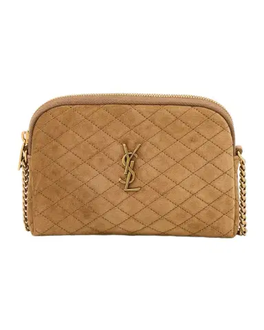 Saint Laurent Gaby Mini YSL Crossbody Bag in Quilted Suede | Thumbnail 1 Saint Laurent Gaby Mini YSL Crossbody Bag in Quilted Suede | Thumbnail 1