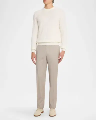 Brioni Men's Wool and Cashmere Cable Knit Crewneck Sweater | Thumbnail 2