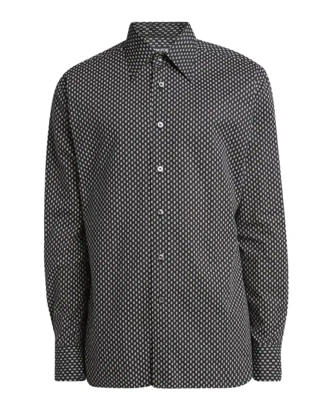 TOM FORD Men 's Geometric Cotton Voile Sport Shirt