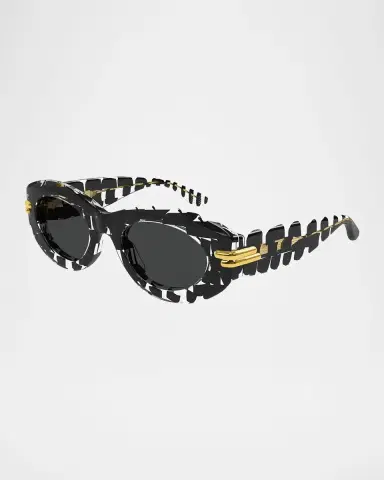 Bottega Veneta 56mm Acetate Oval Sunglasses | Thumbnail 2 Bottega Veneta 56mm Acetate Oval Sunglasses | Thumbnail 2