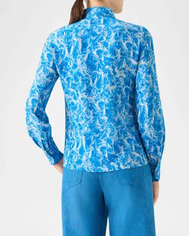 Akris Whitecaps Printed Long-Sleeve Shirt | Thumbnail 3