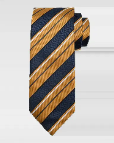 Brioni Men 's Silk and Cotton Regimental Stripe Tie | Thumbnail 2