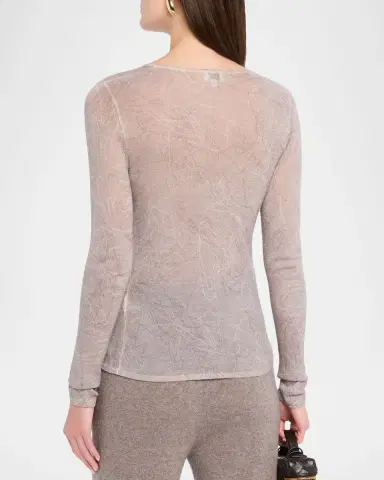 TSE Cashmere Cashmere Sheer Abstract-Print Top | Thumbnail 3 TSE Cashmere Cashmere Sheer Abstract-Print Top | Thumbnail 3