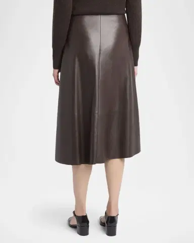 The Row Hedora Leather Midi Skirt | Thumbnail 3