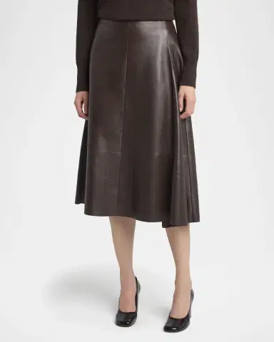 The Row Hedora Leather Midi Skirt | Thumbnail 4