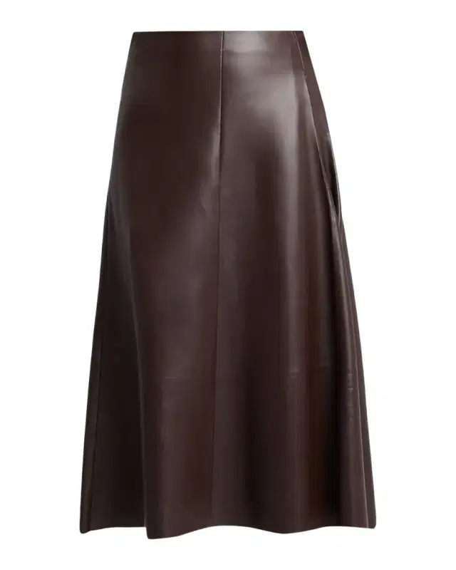 Hedora Leather Midi Skirt