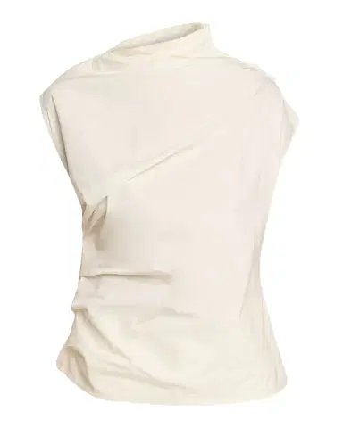 Ganni Ruched Asymmetric Cotton Blouse | Thumbnail 1 Ganni Ruched Asymmetric Cotton Blouse | Thumbnail 1
