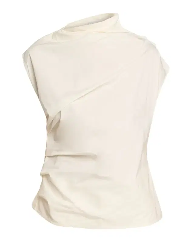Ganni Ruched Asymmetric Cotton Blouse