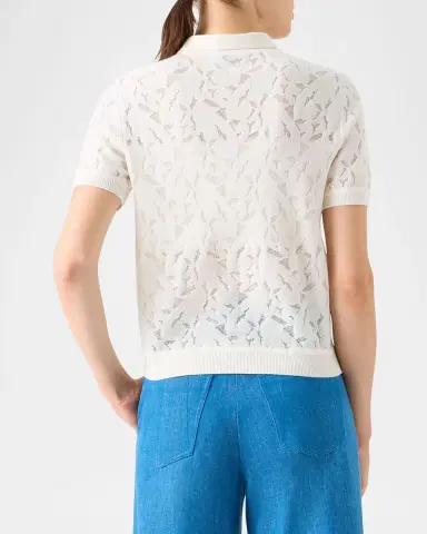 Akris Whitecaps Jacquard Short-Sleeve Polo Shirt | Thumbnail 3