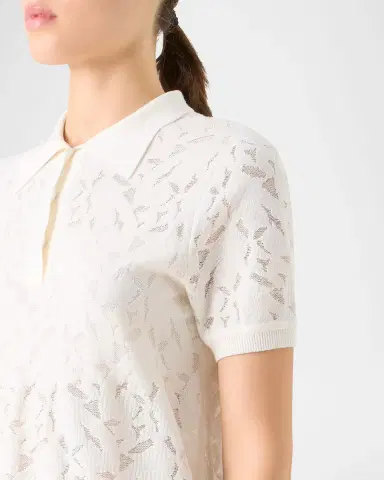 Akris Whitecaps Jacquard Short-Sleeve Polo Shirt | Thumbnail 5