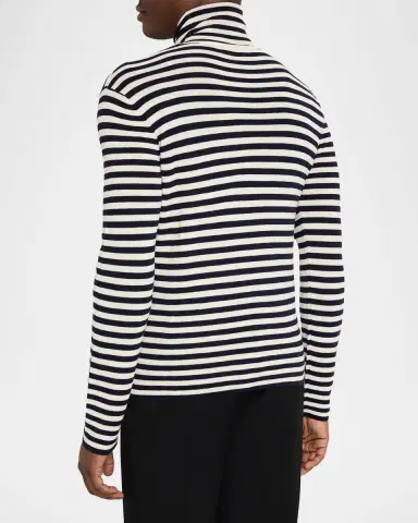 Valentino Garavani Men's Long-Sleeve Stripe Turtleneck T-Shirt | Thumbnail 3