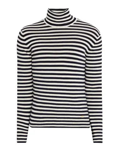 Valentino Garavani Men's Long-Sleeve Stripe Turtleneck T-Shirt | Thumbnail 1