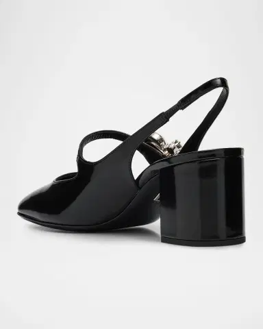 Dolce & Gabbana 60mm Embellished Polished Leather Slingback Pumps | Thumbnail 2 Dolce & Gabbana 60mm Embellished Polished Leather Slingback Pumps | Thumbnail 2