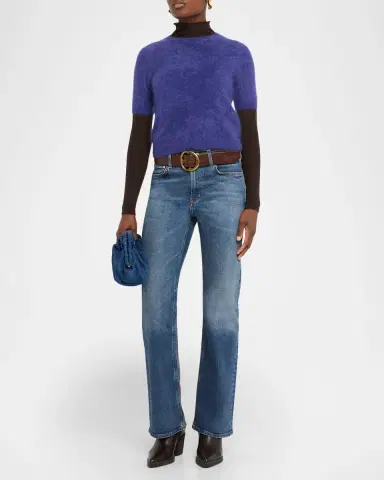 Autumn Cashmere Cropped Fuzzy Crewneck Sweater | Thumbnail 2