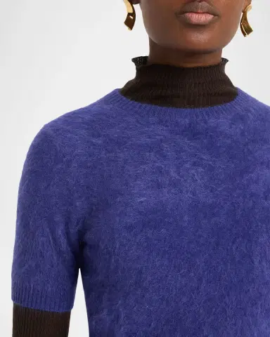 Autumn Cashmere Cropped Fuzzy Crewneck Sweater | Thumbnail 5
