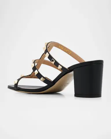 Valentino Garavani 60mm Rockstud Caged Block-Heel Slide Sandals | Thumbnail 2 Valentino Garavani 60mm Rockstud Caged Block-Heel Slide Sandals | Thumbnail 2