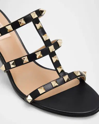 Valentino Garavani 60mm Rockstud Caged Block-Heel Slide Sandals | Thumbnail 3 Valentino Garavani 60mm Rockstud Caged Block-Heel Slide Sandals | Thumbnail 3