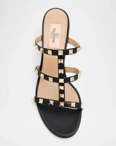 Valentino Garavani 60mm Rockstud Caged Block-Heel Slide Sandals | Thumbnail 4 Valentino Garavani 60mm Rockstud Caged Block-Heel Slide Sandals | Thumbnail 4