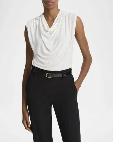 Vince Draped Cowl-Neck Top | Thumbnail 4