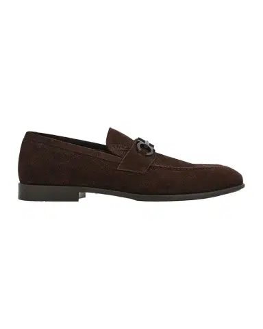 Ferragamo Men 's Foster Textured Suede Gancini Bit Loafers | Thumbnail 1 Ferragamo Men 's Foster Textured Suede Gancini Bit Loafers | Thumbnail 1