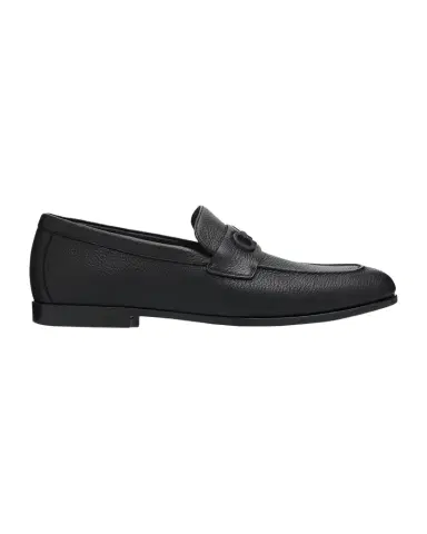 Ferragamo Men's Touch Hammered Leather Rubber-Gancini Loafers | Thumbnail 1 Ferragamo Men's Touch Hammered Leather Rubber-Gancini Loafers | Thumbnail 1