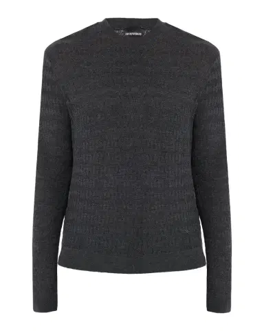 Emporio Armani Men's Tonal Jacquard Slim-Fit Crewneck Sweater | Thumbnail 1 Emporio Armani Men's Tonal Jacquard Slim-Fit Crewneck Sweater | Thumbnail 1
