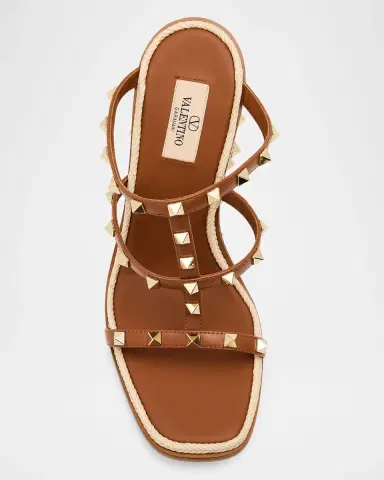 Valentino Garavani 100mm Rockstud Espadrille Wedge Sandals | Thumbnail 6