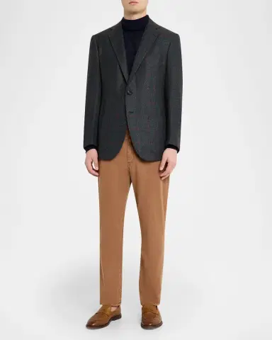 Cesare Attolini Men's Plaid Cashmere Two-Button Jacket | Thumbnail 2
