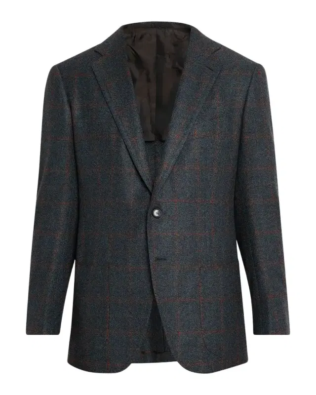 Cesare Attolini Men 's Plaid Cashmere Two-Button Jacket
