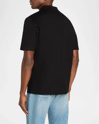 Ferragamo Men's Jacquard Gancio Pocket Pique Polo Shirt | Thumbnail 3 Ferragamo Men's Jacquard Gancio Pocket Pique Polo Shirt | Thumbnail 3