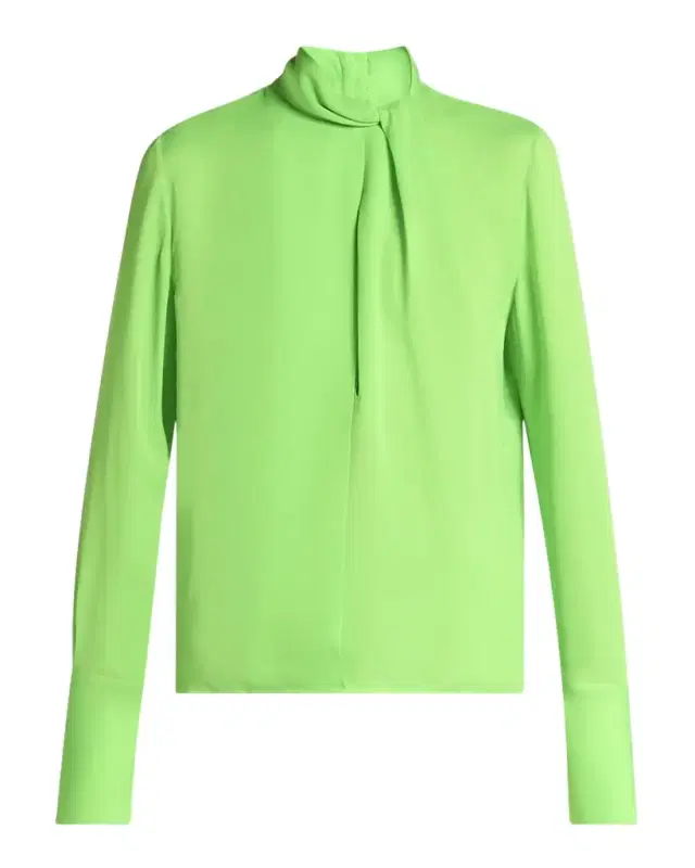 TOM FORD Twisted-Neck Silk Long-Sleeve Shirt