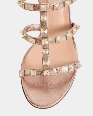 Valentino Garavani 60mm Rockstud Metallic Leather Caged Block-Heel Slide Sandals | Thumbnail 7 Valentino Garavani 60mm Rockstud Metallic Leather Caged Block-Heel Slide Sandals | Thumbnail 7
