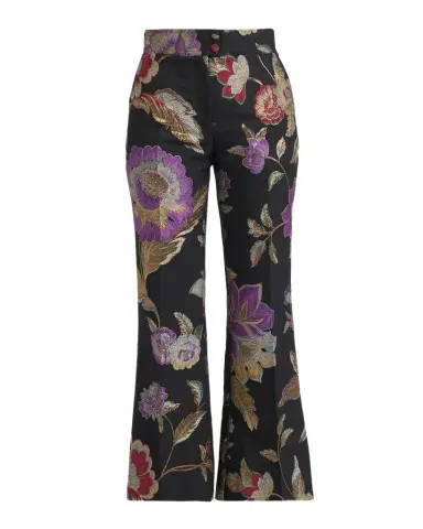 Valentino Garavani Metallic Floral Jacquard Flare Ankle Pants | Thumbnail 1