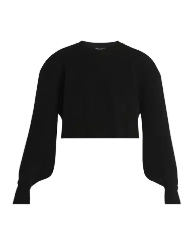 Tom Ford Wool-Cashmere Blouson-Sleeve Crop Sweater | Thumbnail 1 Tom Ford Wool-Cashmere Blouson-Sleeve Crop Sweater | Thumbnail 1