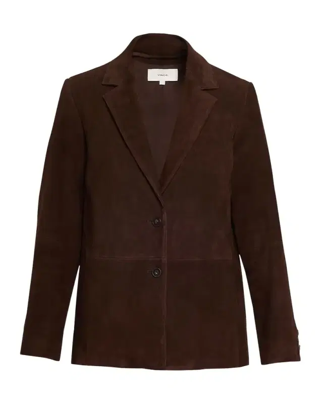 Vince Single-Breasted Suede Blazer