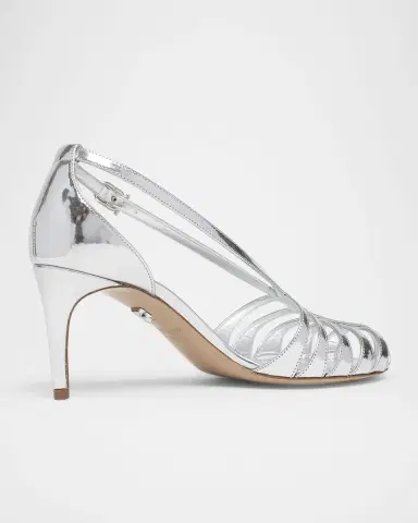 Ferragamo 70mm Lilie Metallic Patent Leather Caged Pumps | Thumbnail 2 Ferragamo 70mm Lilie Metallic Patent Leather Caged Pumps | Thumbnail 2