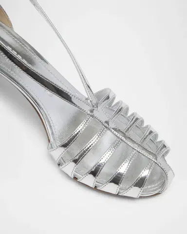 Ferragamo 70mm Lilie Metallic Patent Leather Caged Pumps | Thumbnail 3 Ferragamo 70mm Lilie Metallic Patent Leather Caged Pumps | Thumbnail 3