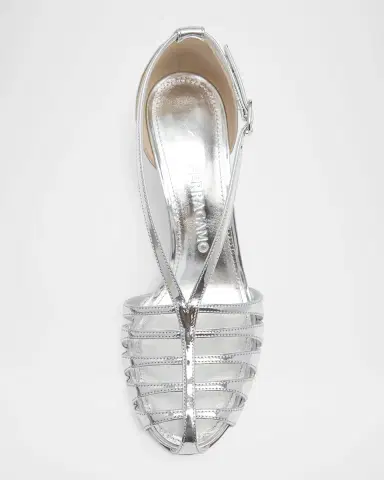 Ferragamo 70mm Lilie Metallic Patent Leather Caged Pumps | Thumbnail 4 Ferragamo 70mm Lilie Metallic Patent Leather Caged Pumps | Thumbnail 4
