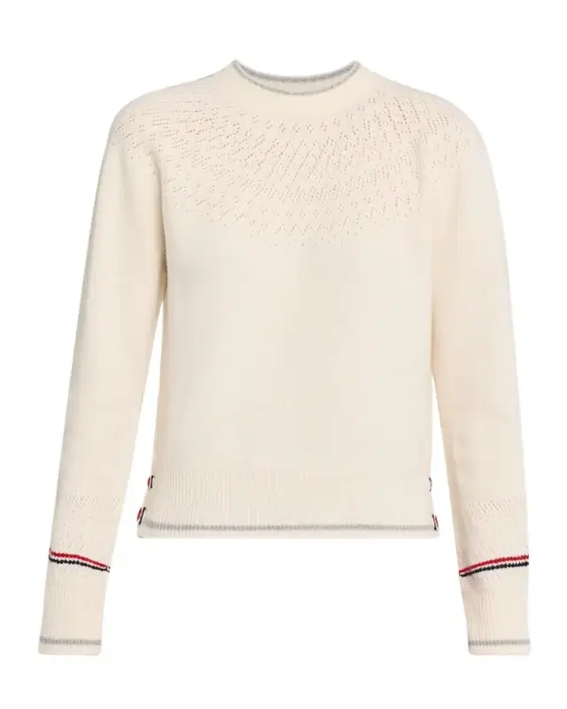 Pointelle Fair Isle Crewneck Sweater