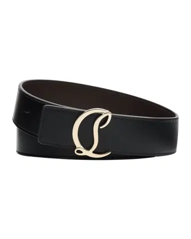 Christian Louboutin Men's Mooncrest-Buckle Reversible Leather Belt | Thumbnail 1 Christian Louboutin Men's Mooncrest-Buckle Reversible Leather Belt | Thumbnail 1