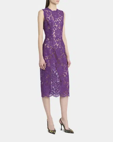 Dolce & Gabbana Floral Lace Midi Dress | Thumbnail 4