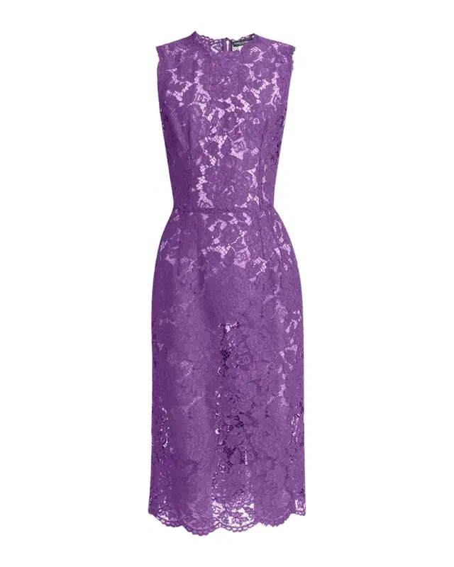 Dolce & Gabbana Floral Lace Midi Dress