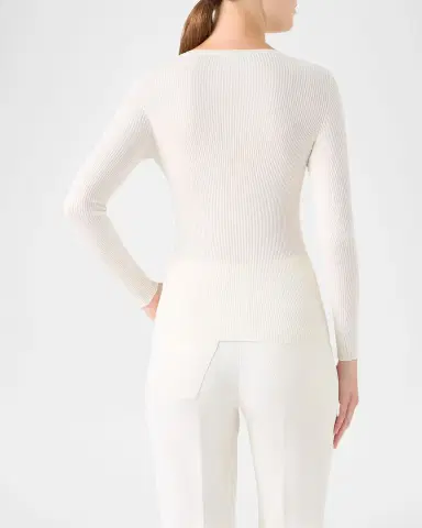 Akris Silk Cotton Rib Crewneck Sweater | Thumbnail 3