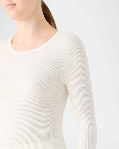 Akris Silk Cotton Rib Crewneck Sweater | Thumbnail 5