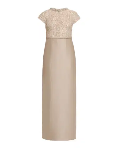Sachin & Babi Isla Sequin Tweed & Mikado Column Gown | Thumbnail 1 Sachin & Babi Isla Sequin Tweed & Mikado Column Gown | Thumbnail 1