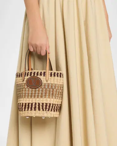 Valentino Garavani VLOGO Signature Small Crochet Bucket Bag | Thumbnail 2