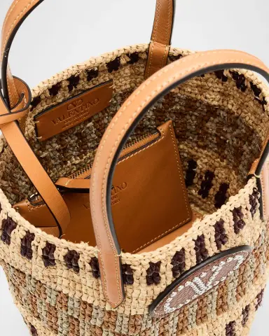 Valentino Garavani VLOGO Signature Small Crochet Bucket Bag | Thumbnail 4