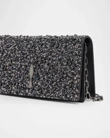 Christian Louboutin Bettina Bead-Encrusted Leather Clutch Bag | Thumbnail 4